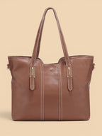 Sac Cabas en Cuir Grainé Camel