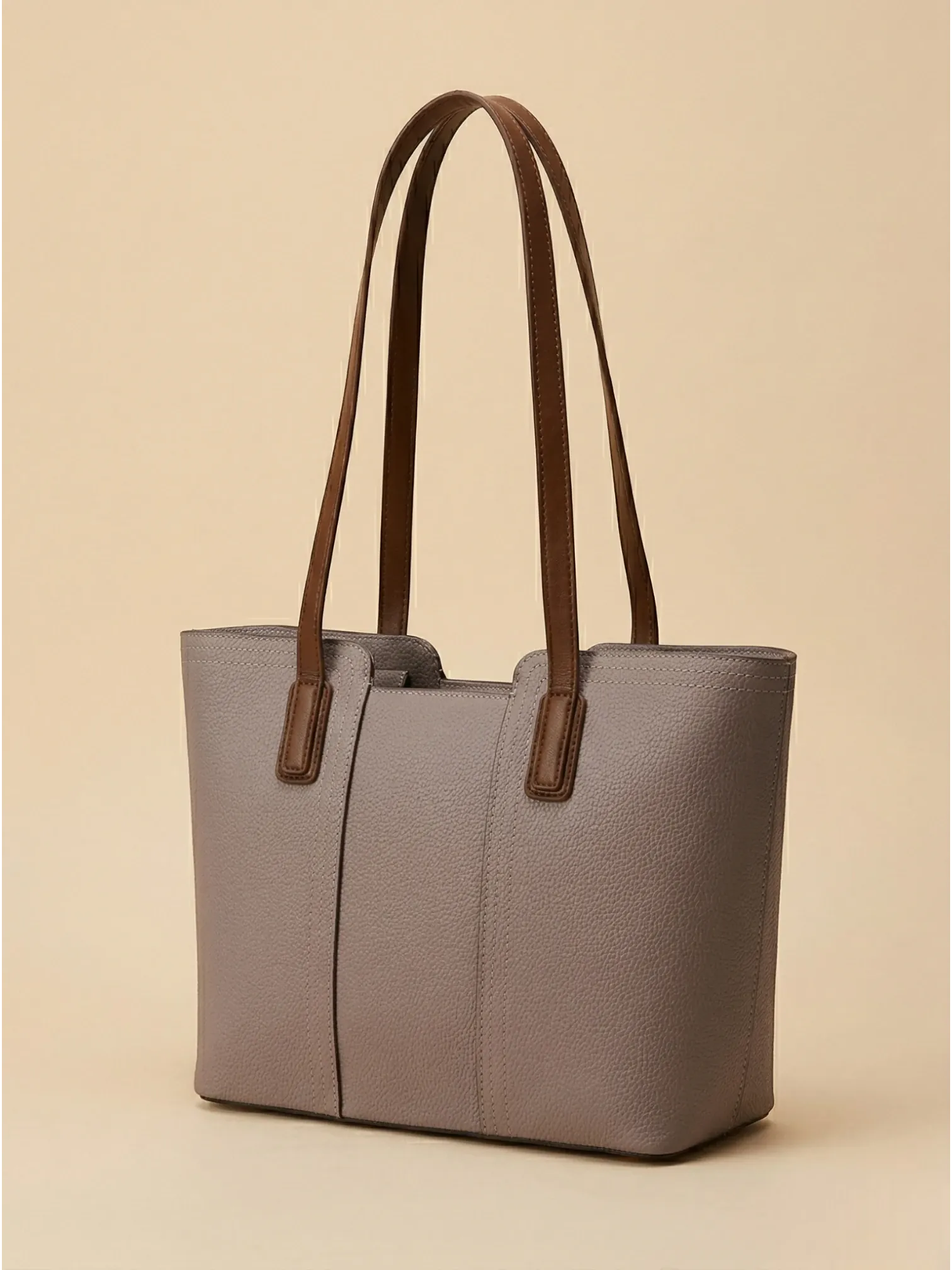 Sac Cabas en Cuir Robuste Khaki