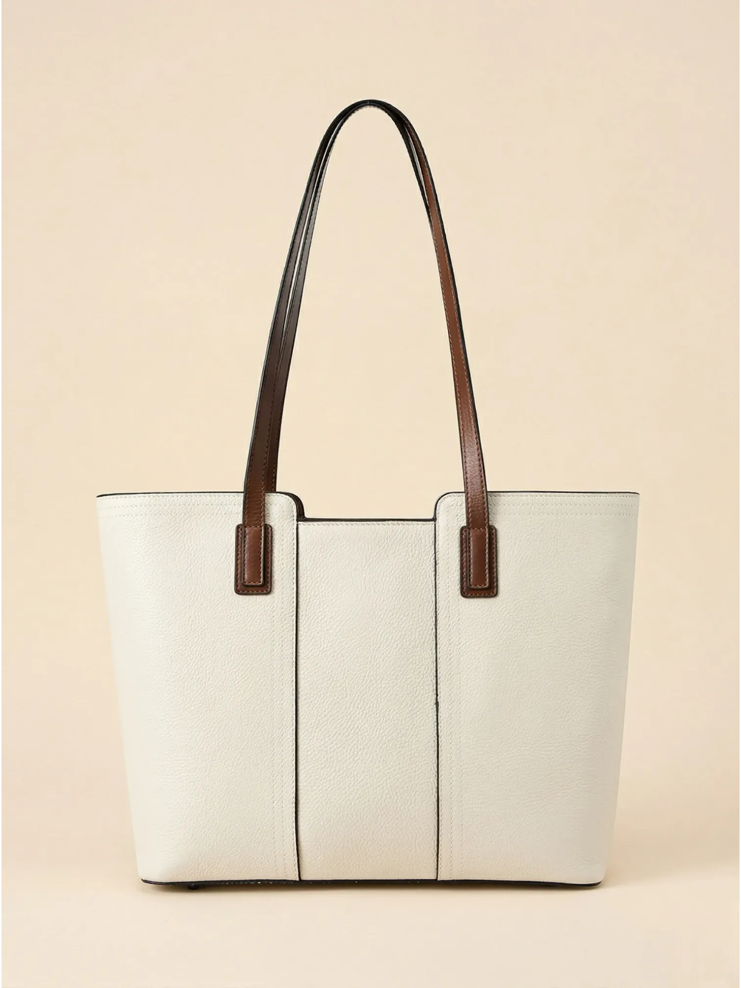 Sac Cabas en Cuir Robuste Beige