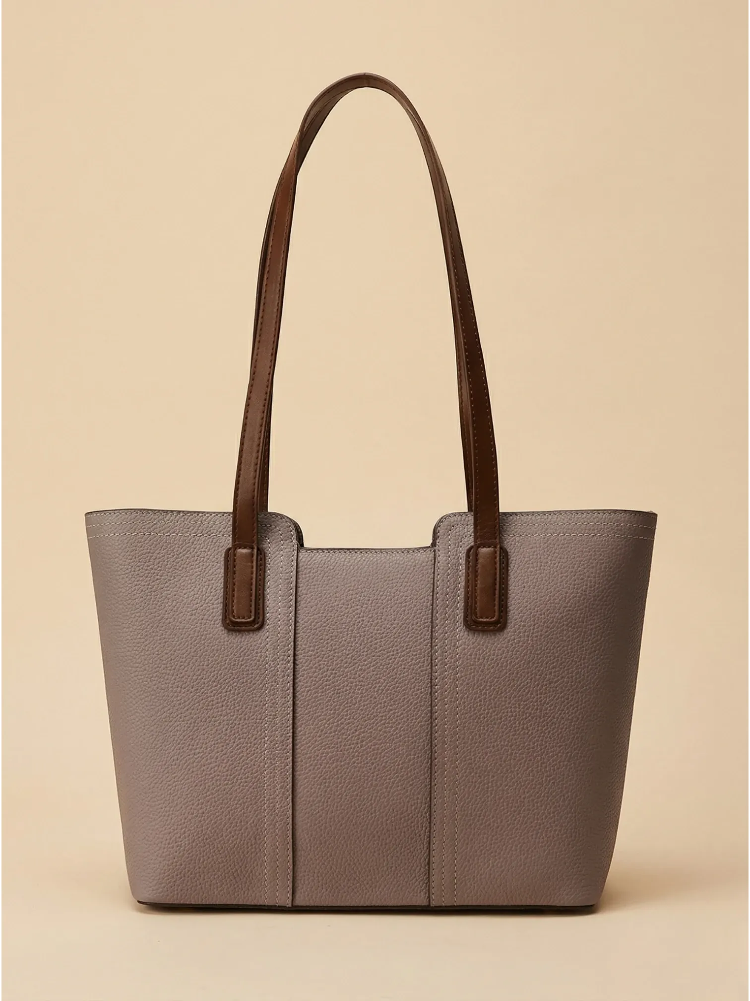 Sac Cabas en Cuir Robuste Khaki