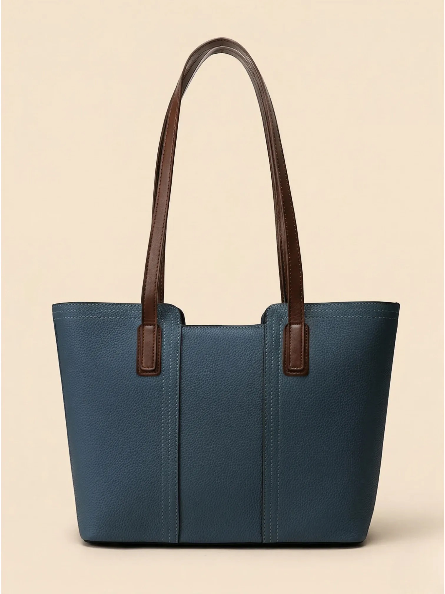 Sac Cabas en Cuir Robuste Navy