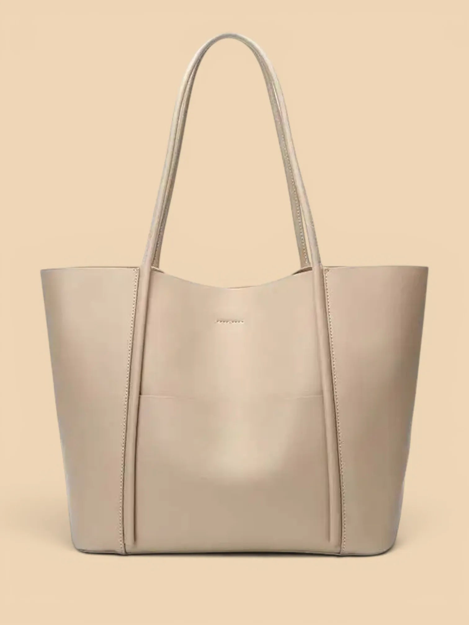 Sac Cabas en Cuir Souple Beige