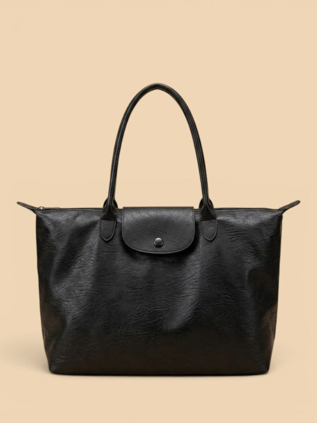 Sac Cabas en Cuir Vegan Souple Noir