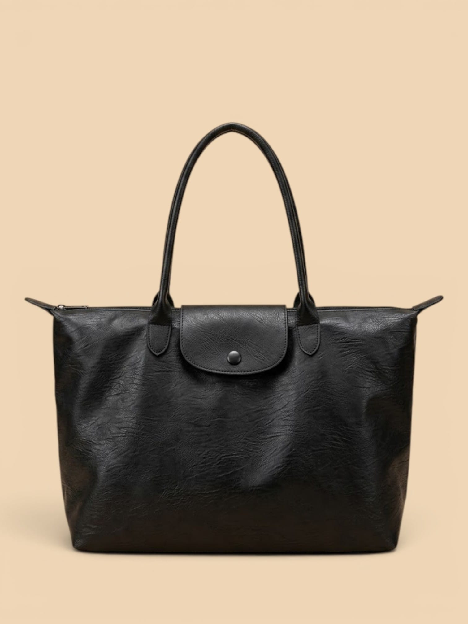 Sac Cabas en Cuir Vegan Souple Noir