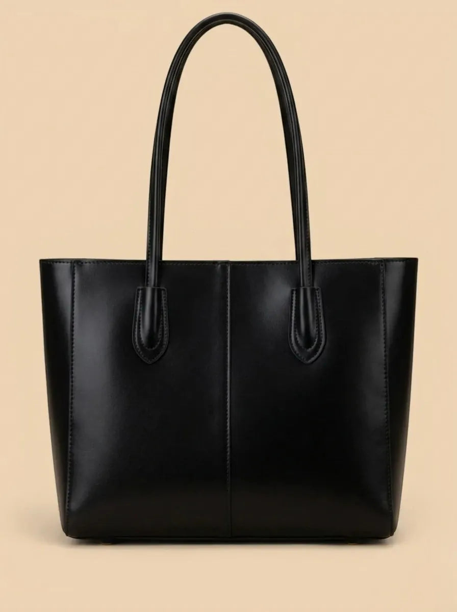 Sac Cabas en Cuir Vegan Structuré Noir