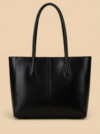 Sac Cabas en Cuir Vegan Structuré Noir