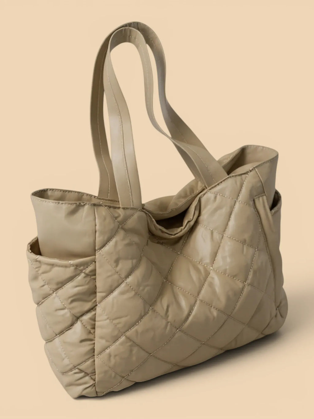 Sac Cabas en Nylon Matelassé Kaki
