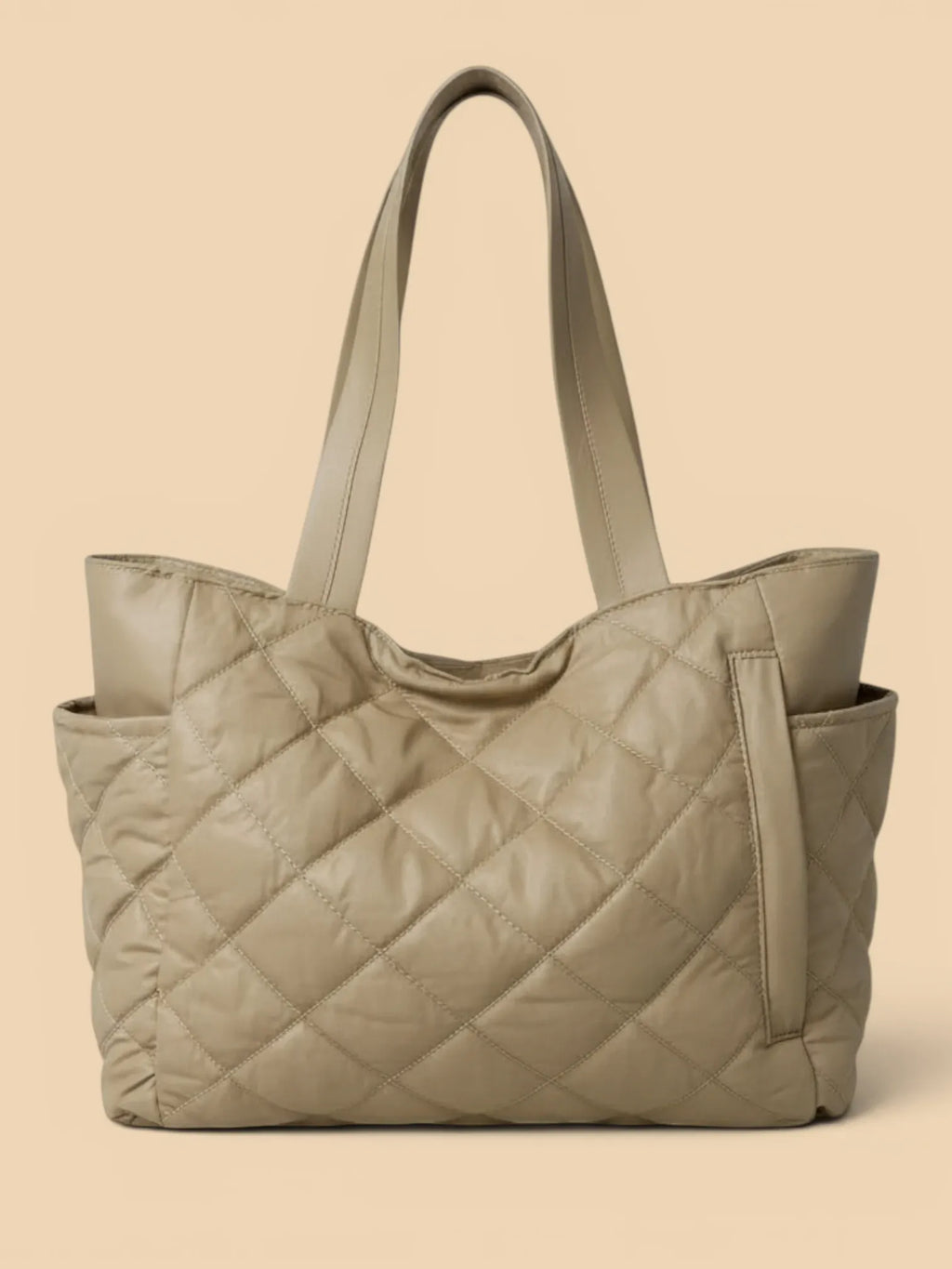 Sac Cabas en Nylon Matelassé Kaki