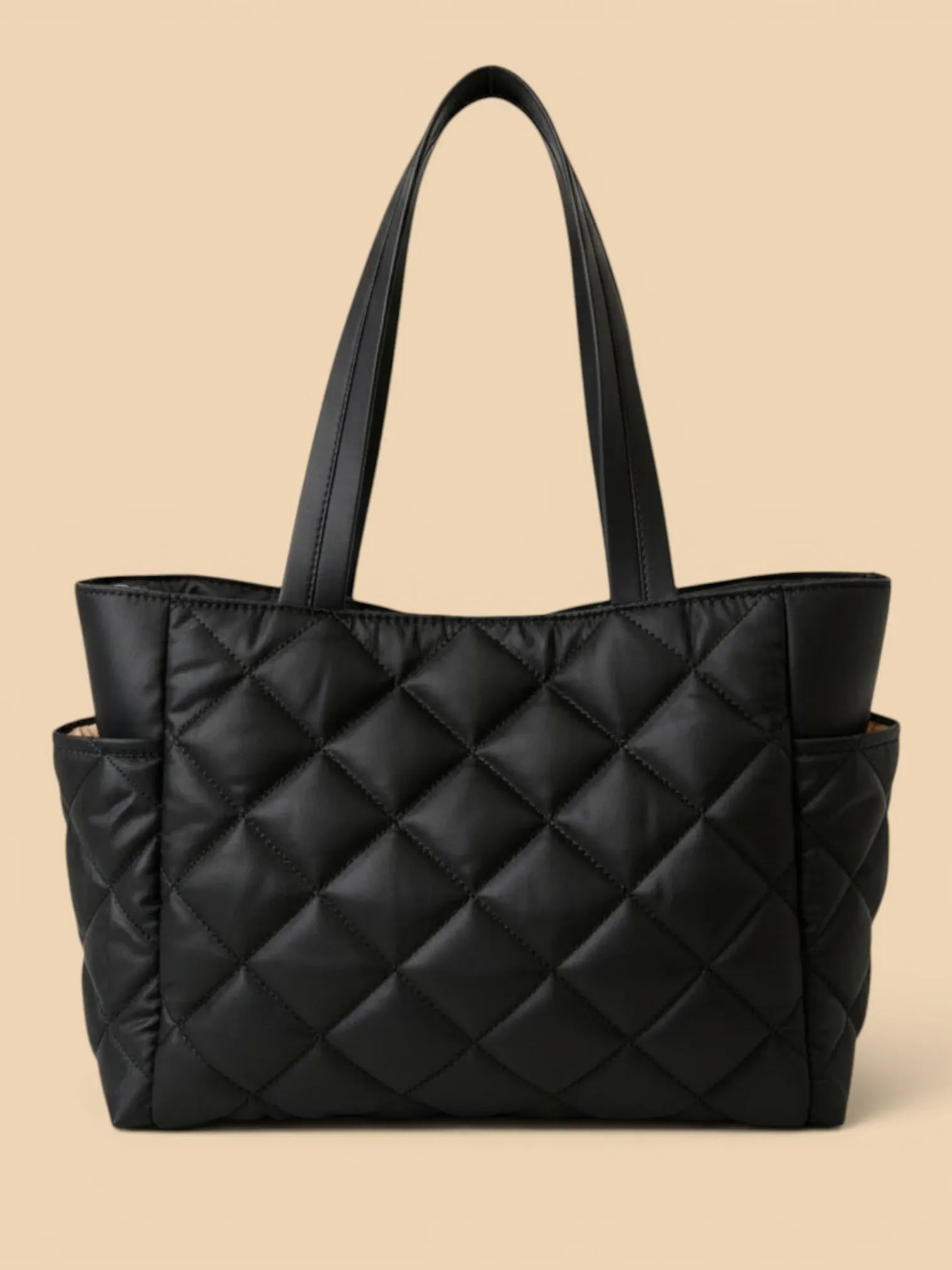 Sac Cabas en Nylon Matelassé Noir