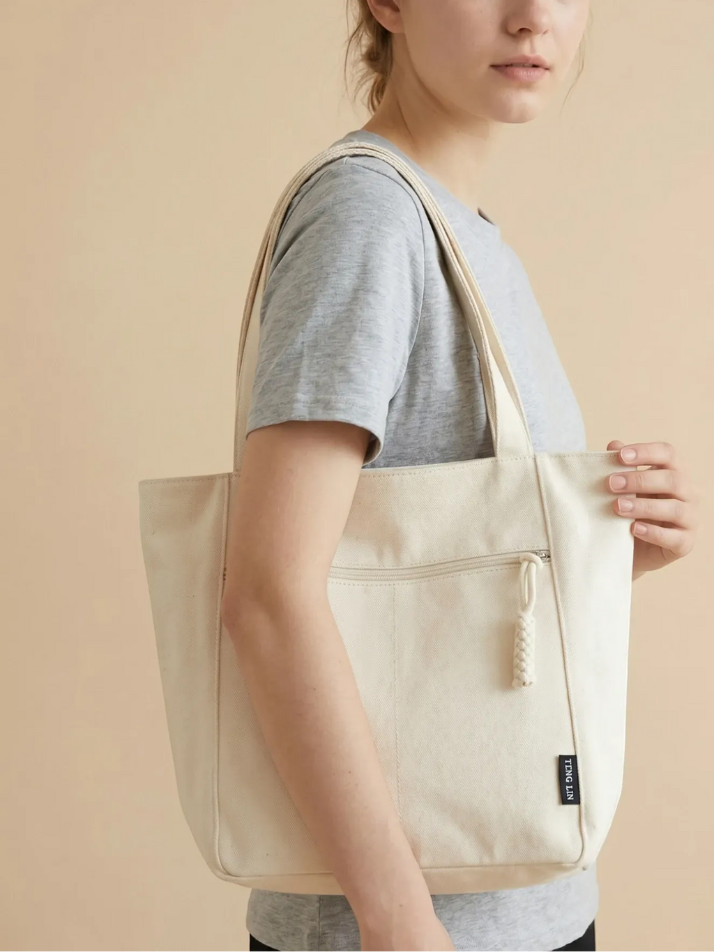 Sac Cabas en Toile Blanche Blanc