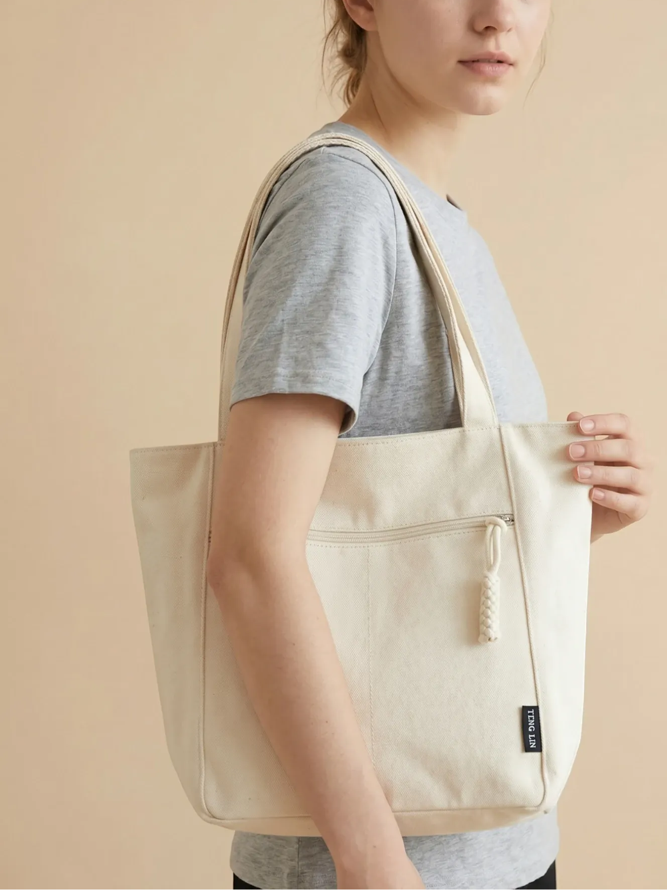 Sac Cabas en Toile Blanche Blanc