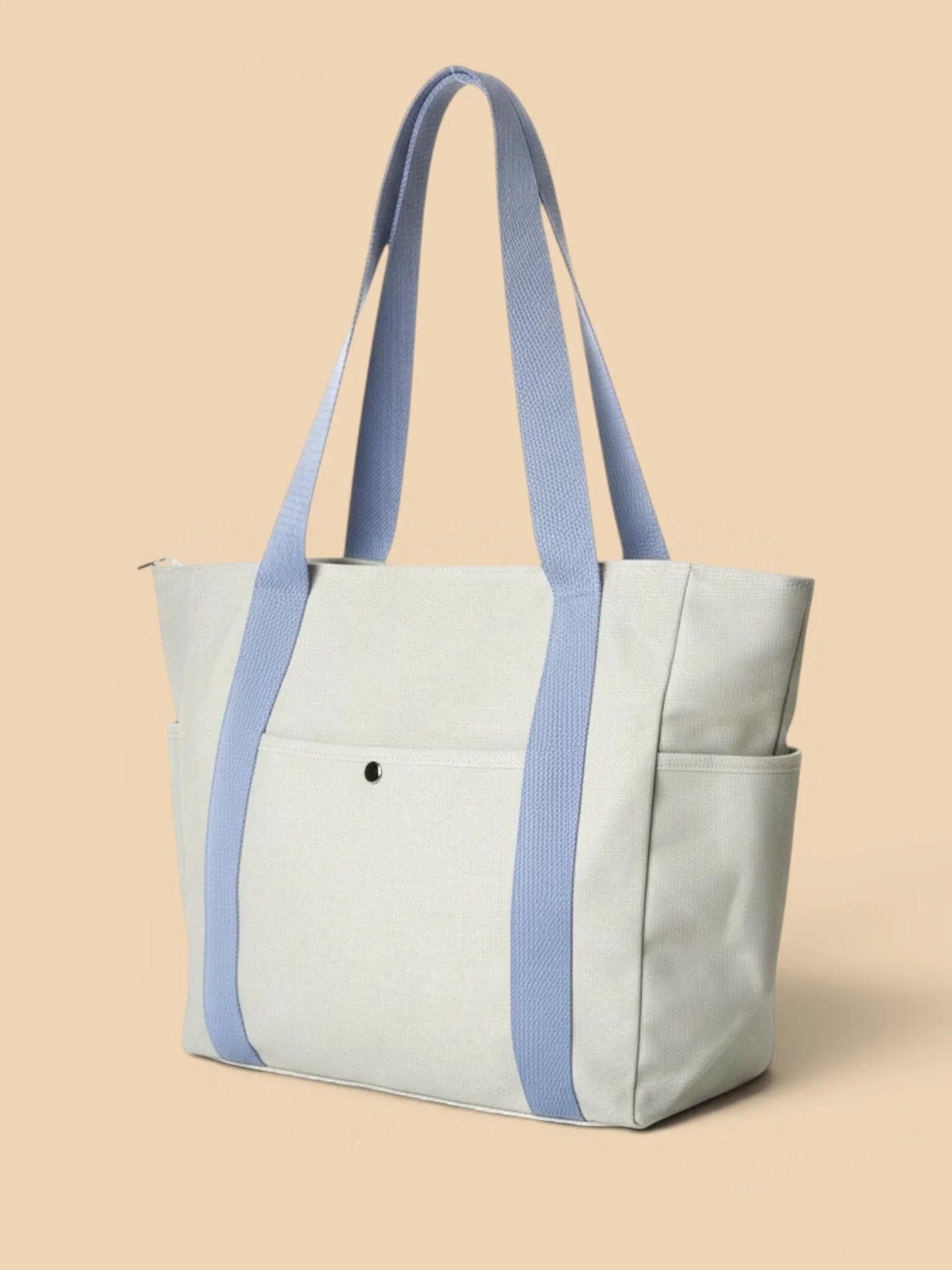 Sac Cabas en Toile Gris Bicolore Gris