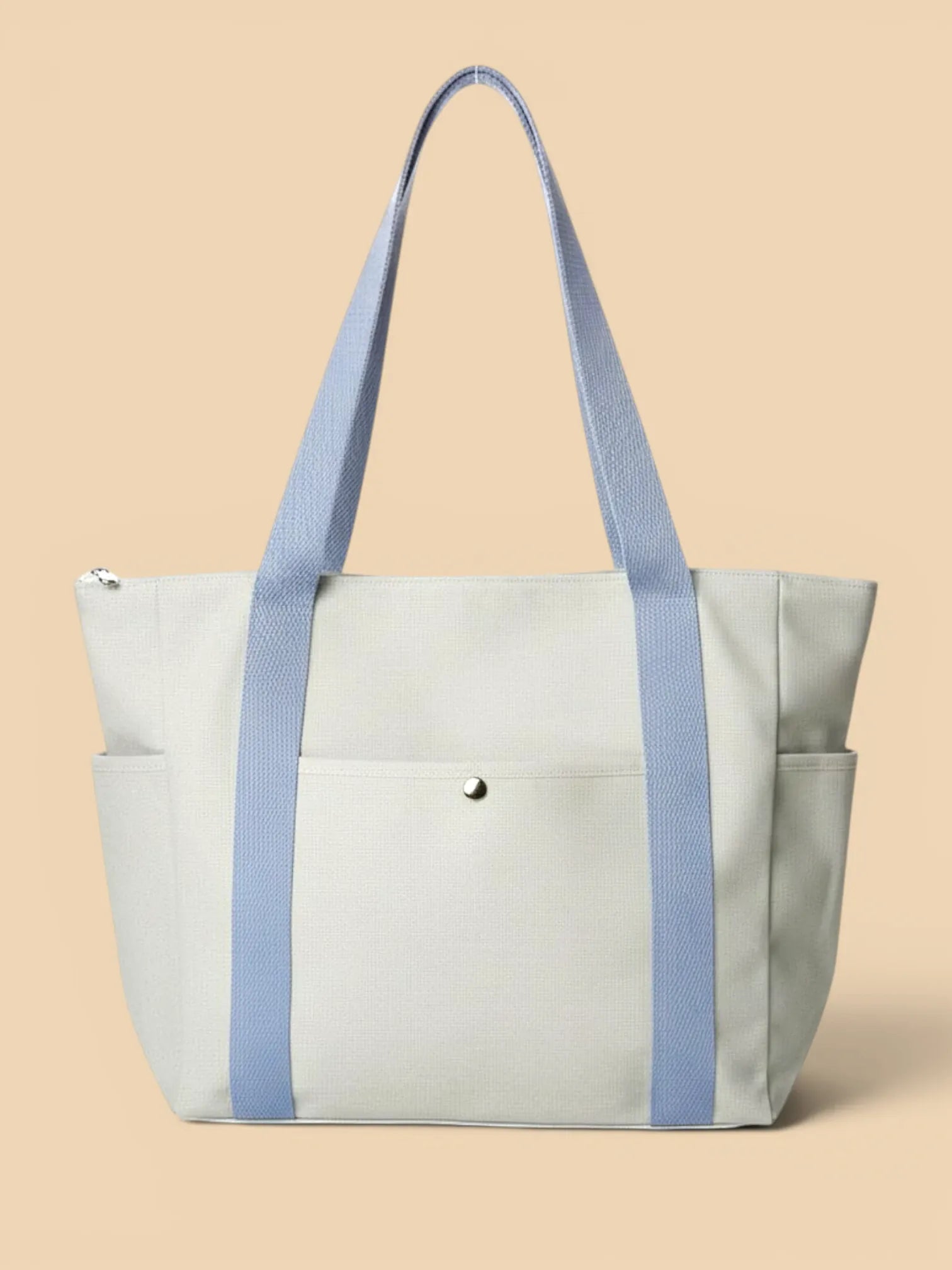 Sac Cabas en Toile Gris Bicolore Gris