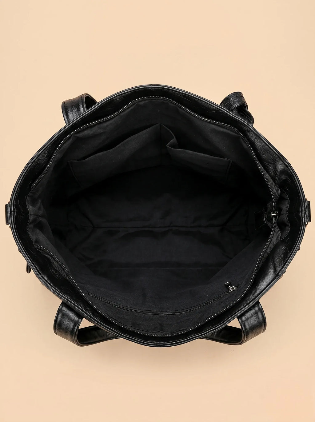 Sac Cabas Femme Cuir Vegan Souple Quotidien Noir