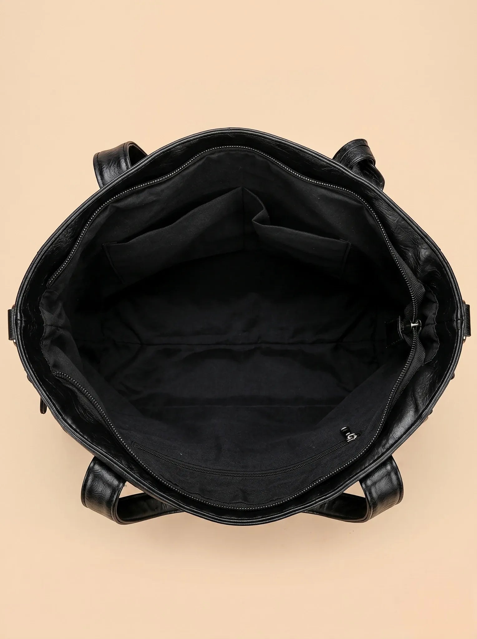 Sac Cabas Femme Cuir Vegan Souple Quotidien Noir