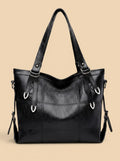 Sac Cabas Femme Cuir Vegan Souple Quotidien Noir