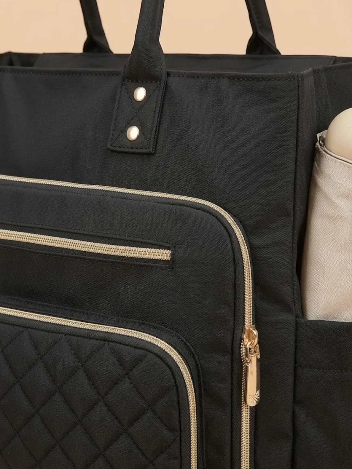 Sac cabas femme porte gourde ordinateur portable Noir / 16 pouces