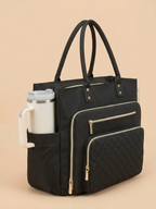 Sac cabas femme porte gourde ordinateur portable Noir / 16 pouces