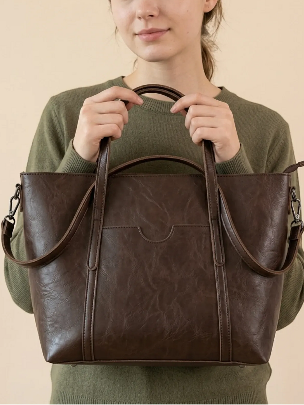 Sac cabas Fin en Cuir Vegan Café