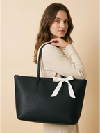 Sac Cabas Large en Similicuir Doublé Noir
