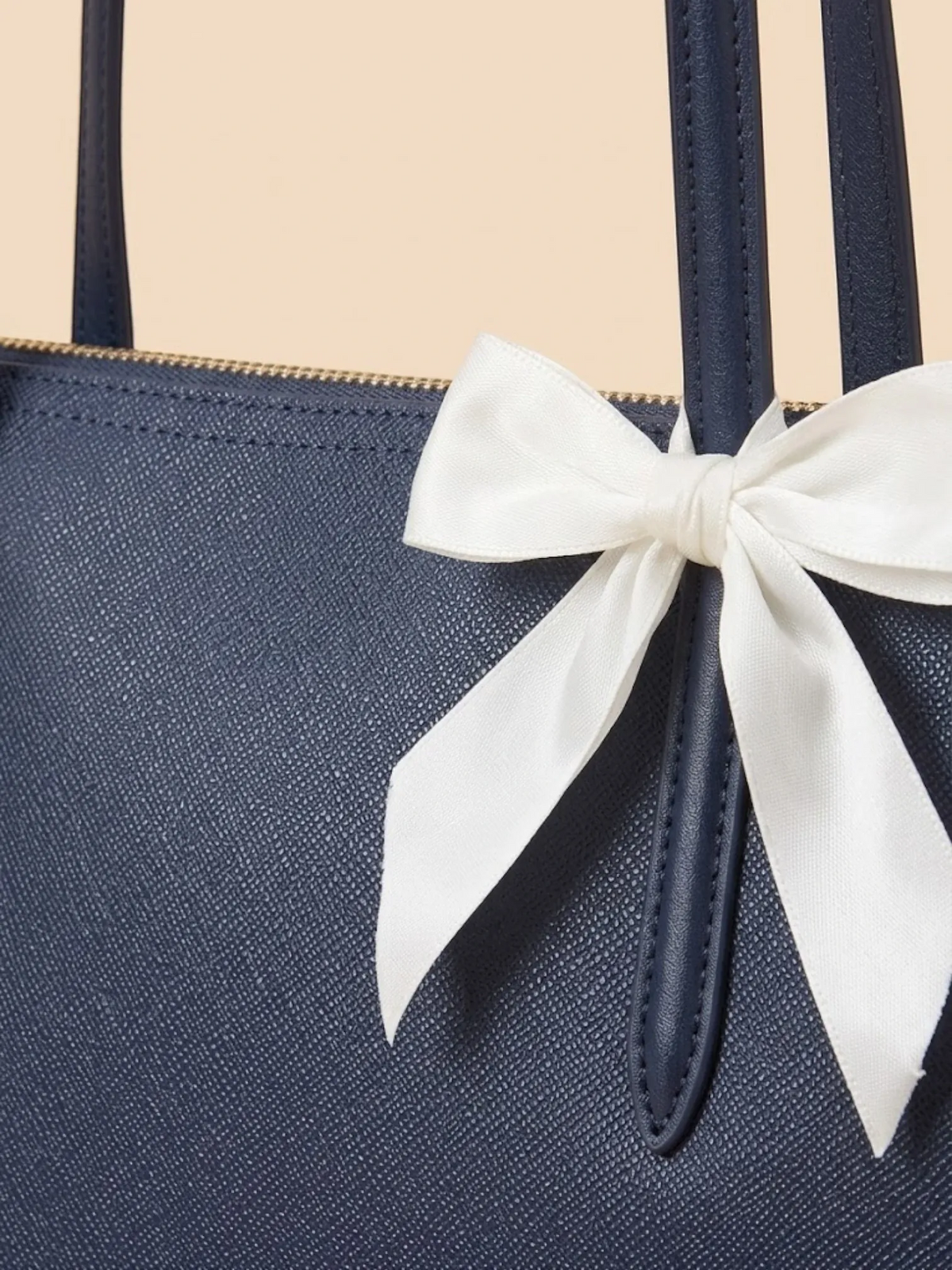Sac Cabas Large en Similicuir Doublé Marine