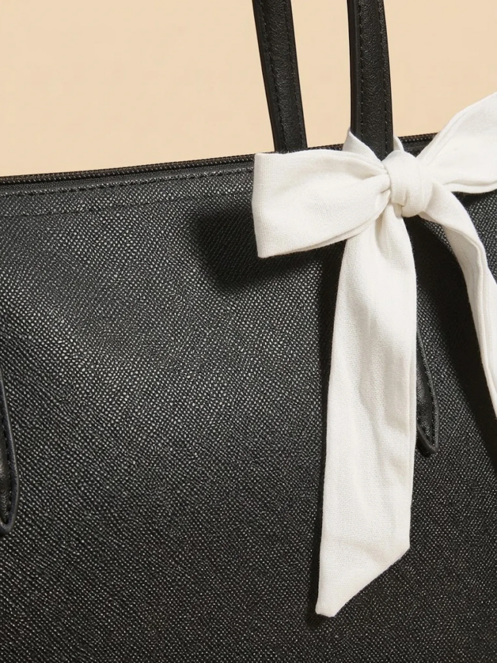 Sac Cabas Large en Similicuir Doublé Noir