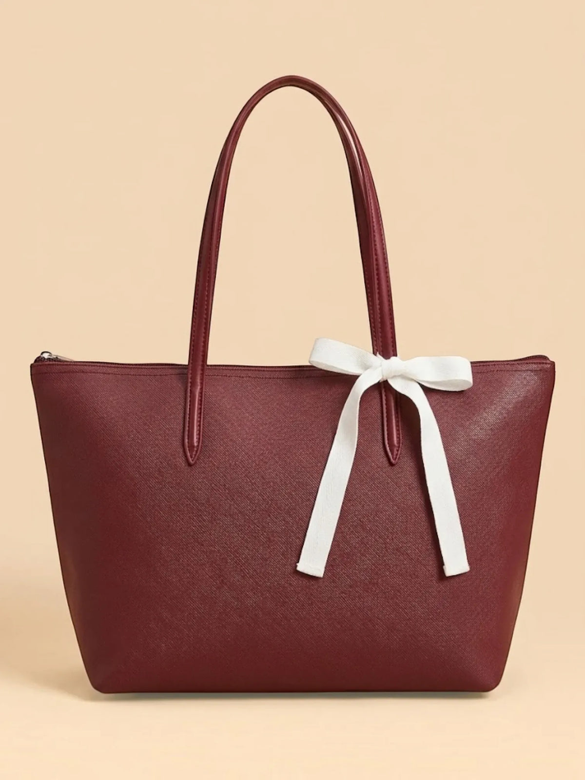 Sac Cabas Large en Similicuir Doublé Acajou