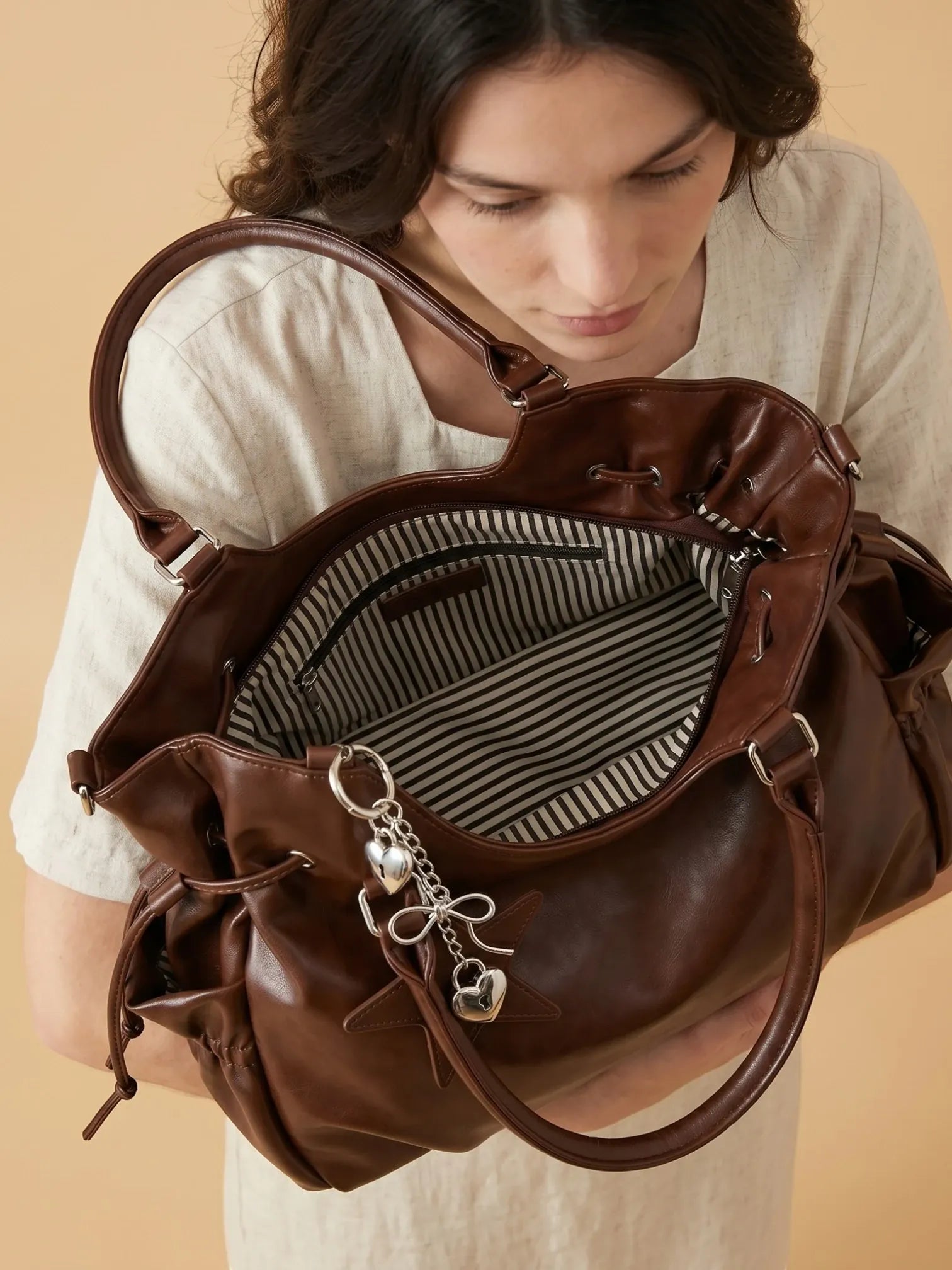 Sac Cabas Marron Étoile