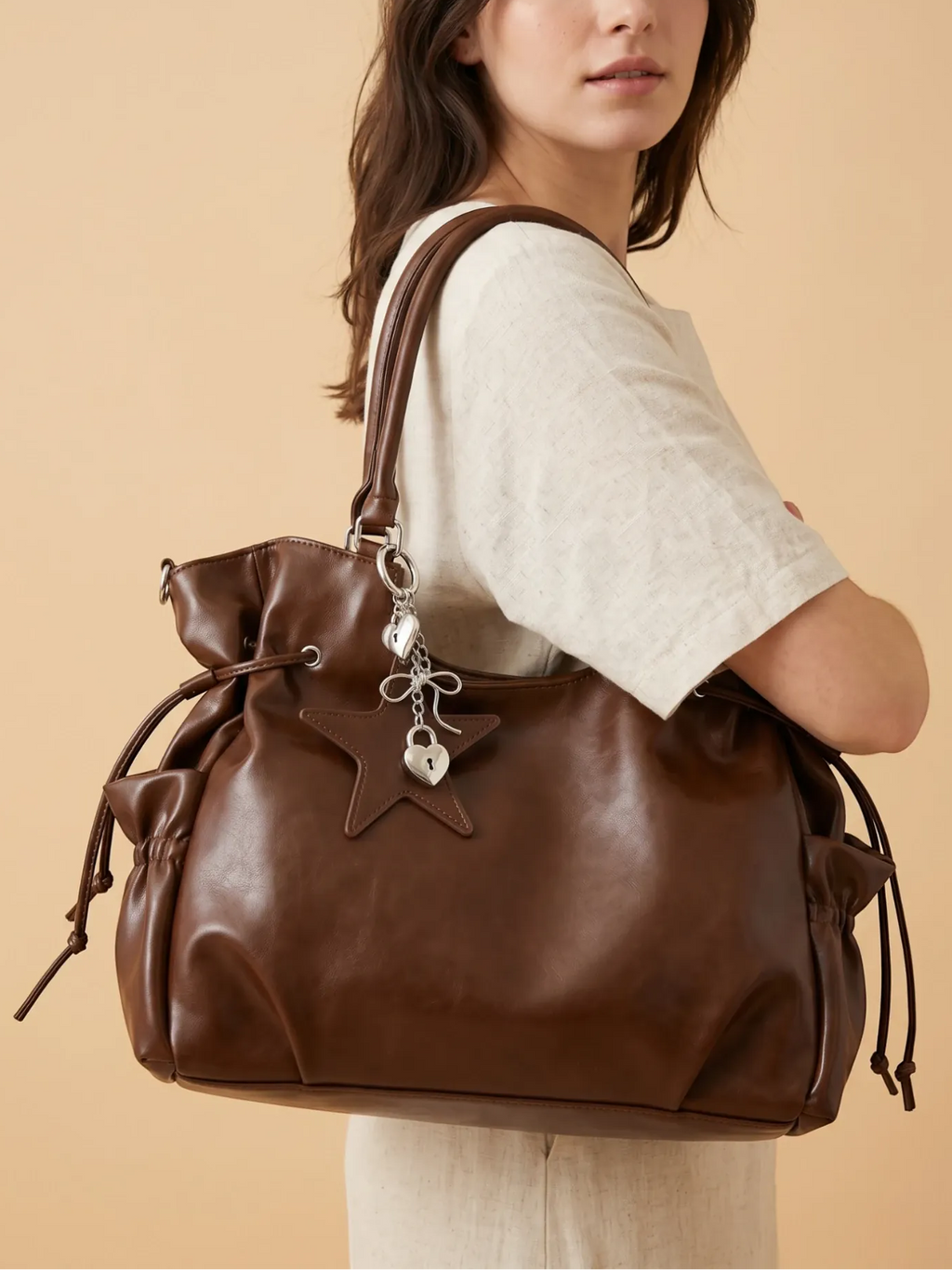 Sac Cabas Marron Étoile