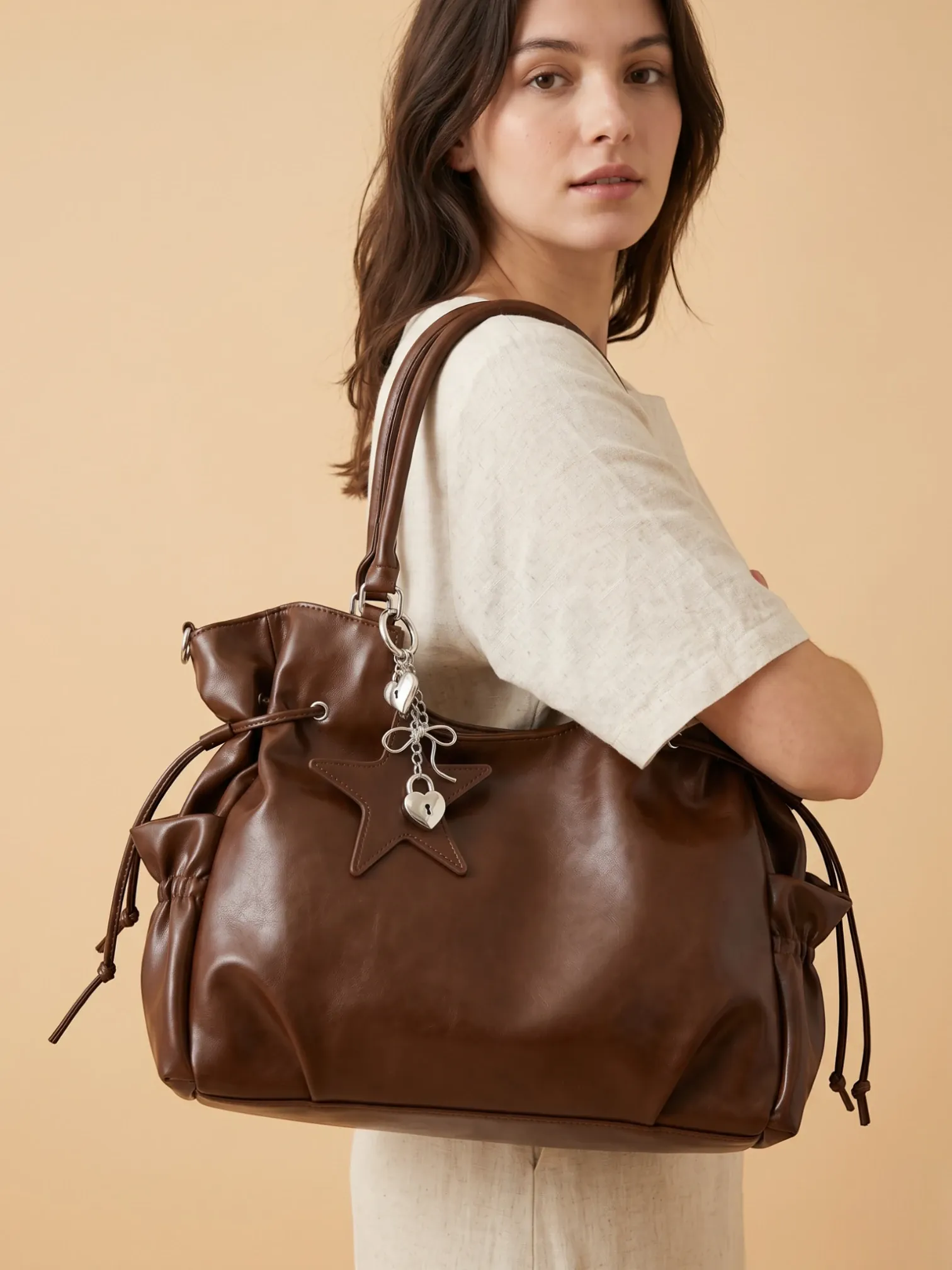 Sac Cabas Marron Étoile