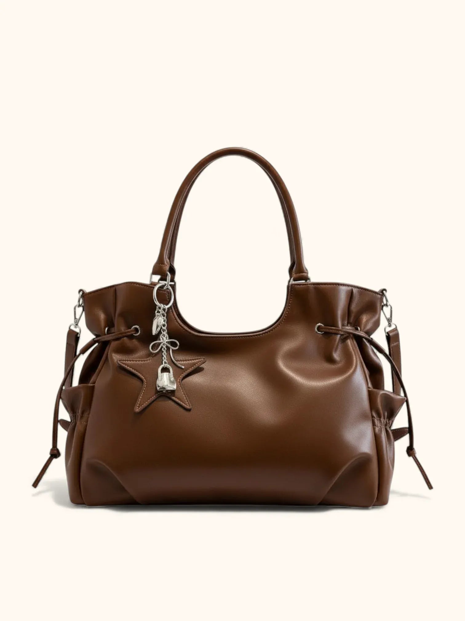 Sac Cabas Marron Étoile Marron / 40x11x25cm