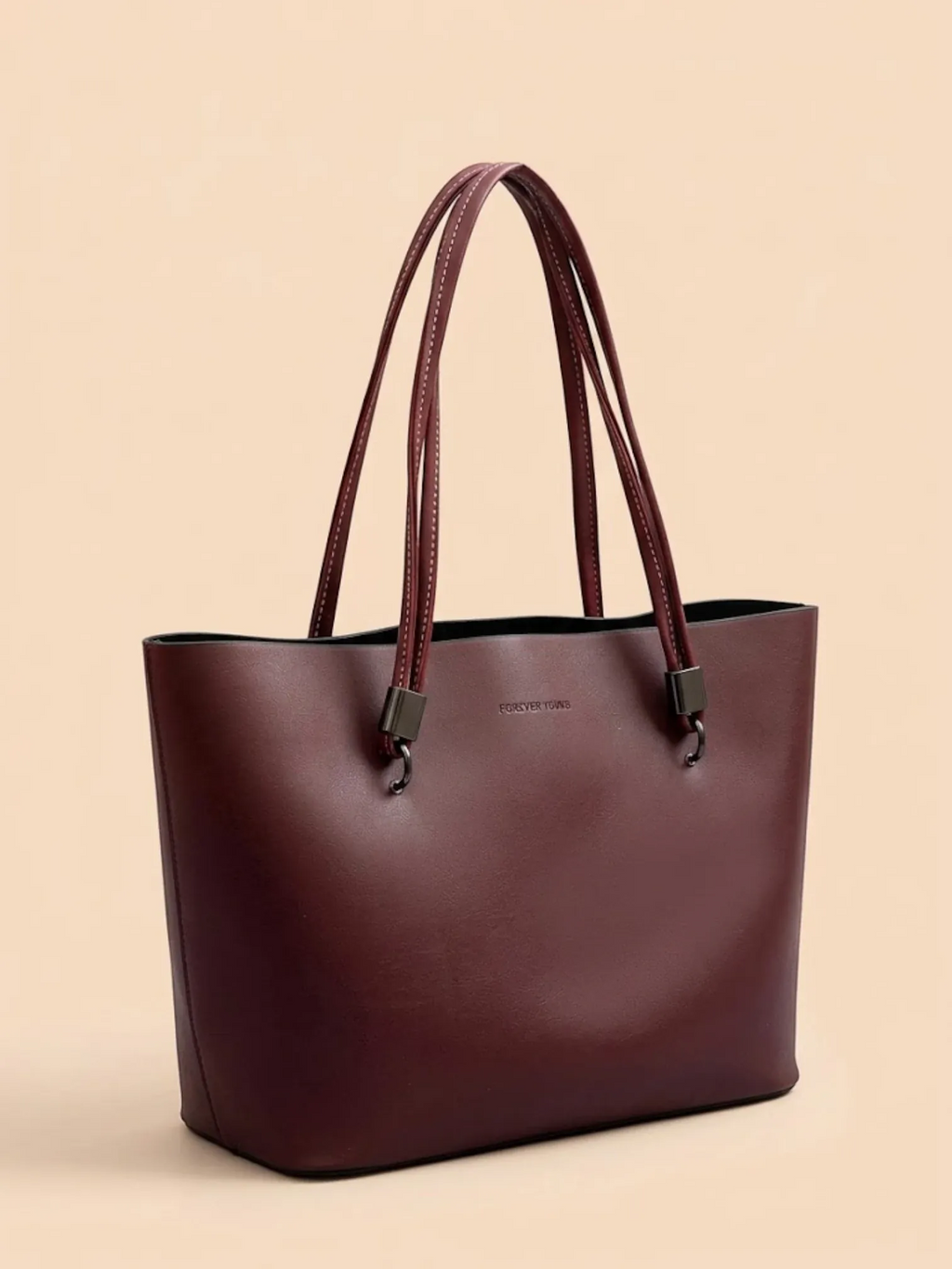 Sac Cabas Minimaliste Évasé Acajou
