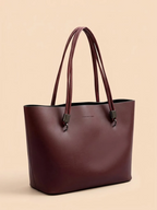 Sac Cabas Minimaliste Évasé Acajou