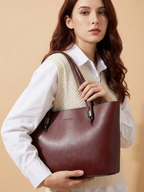 Sac Cabas Minimaliste Évasé Acajou