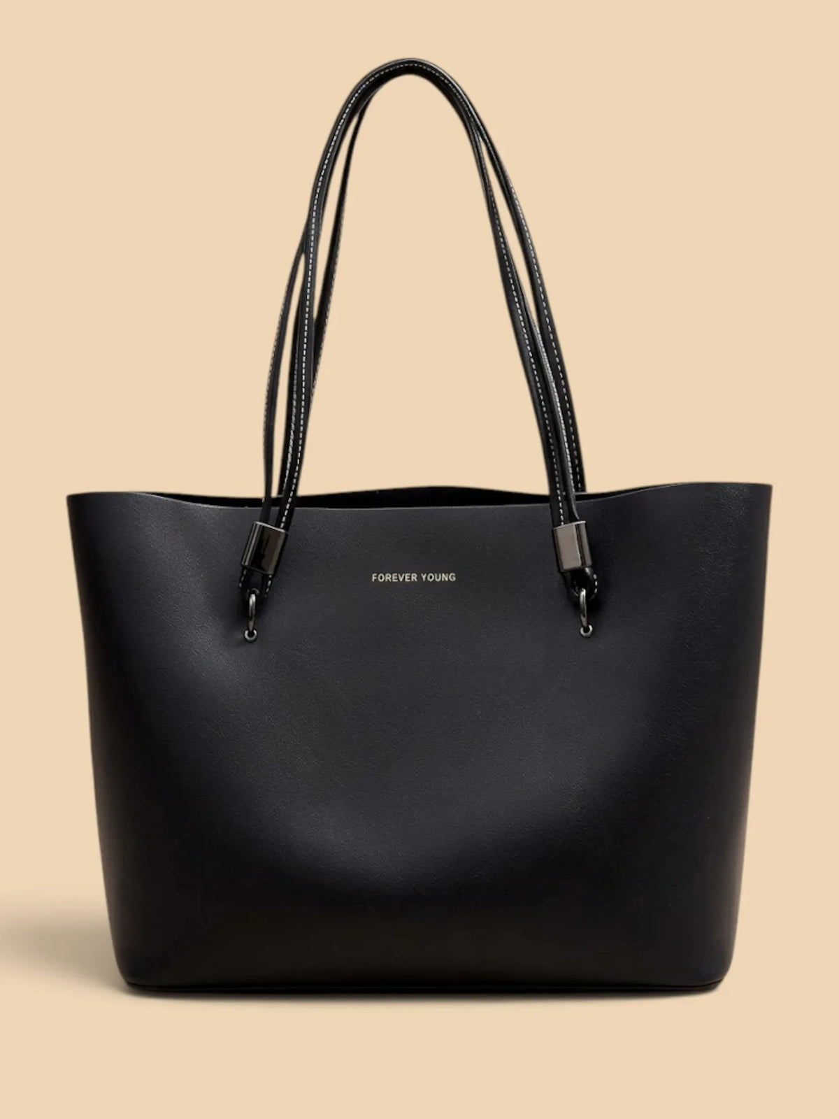 Sac Cabas Minimaliste Évasé Noir