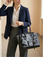 Sac Cabas Multipoches en Cuir Vegan Noir