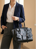 Sac Cabas Multipoches en Cuir Vegan Noir