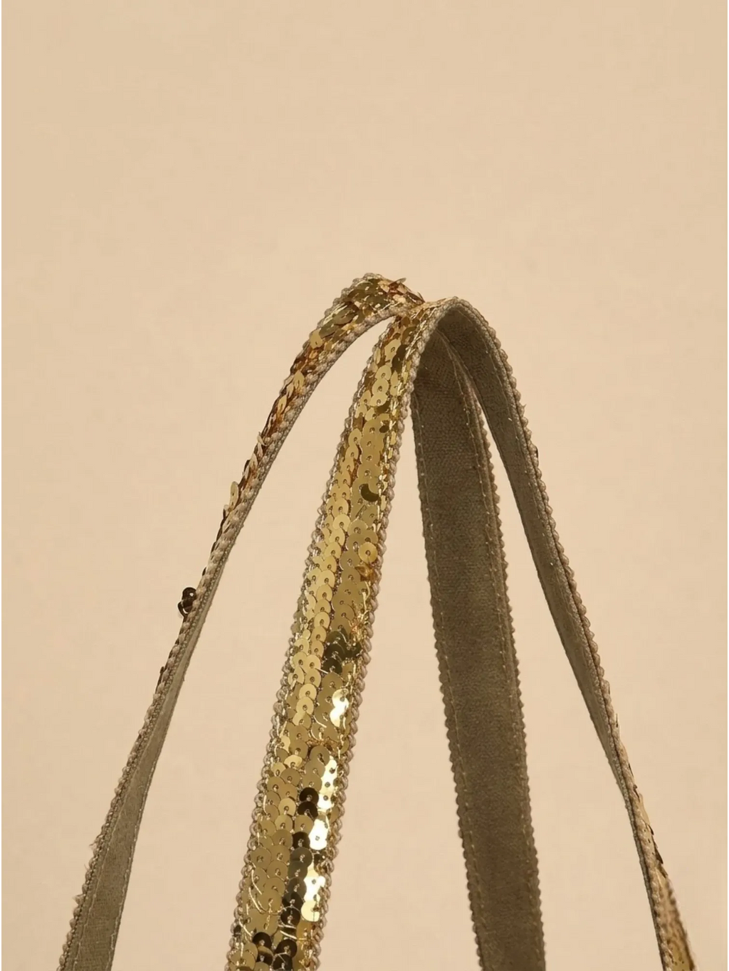 Sac Cabas Paillette Doré