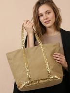 Sac Cabas Paillette Doré