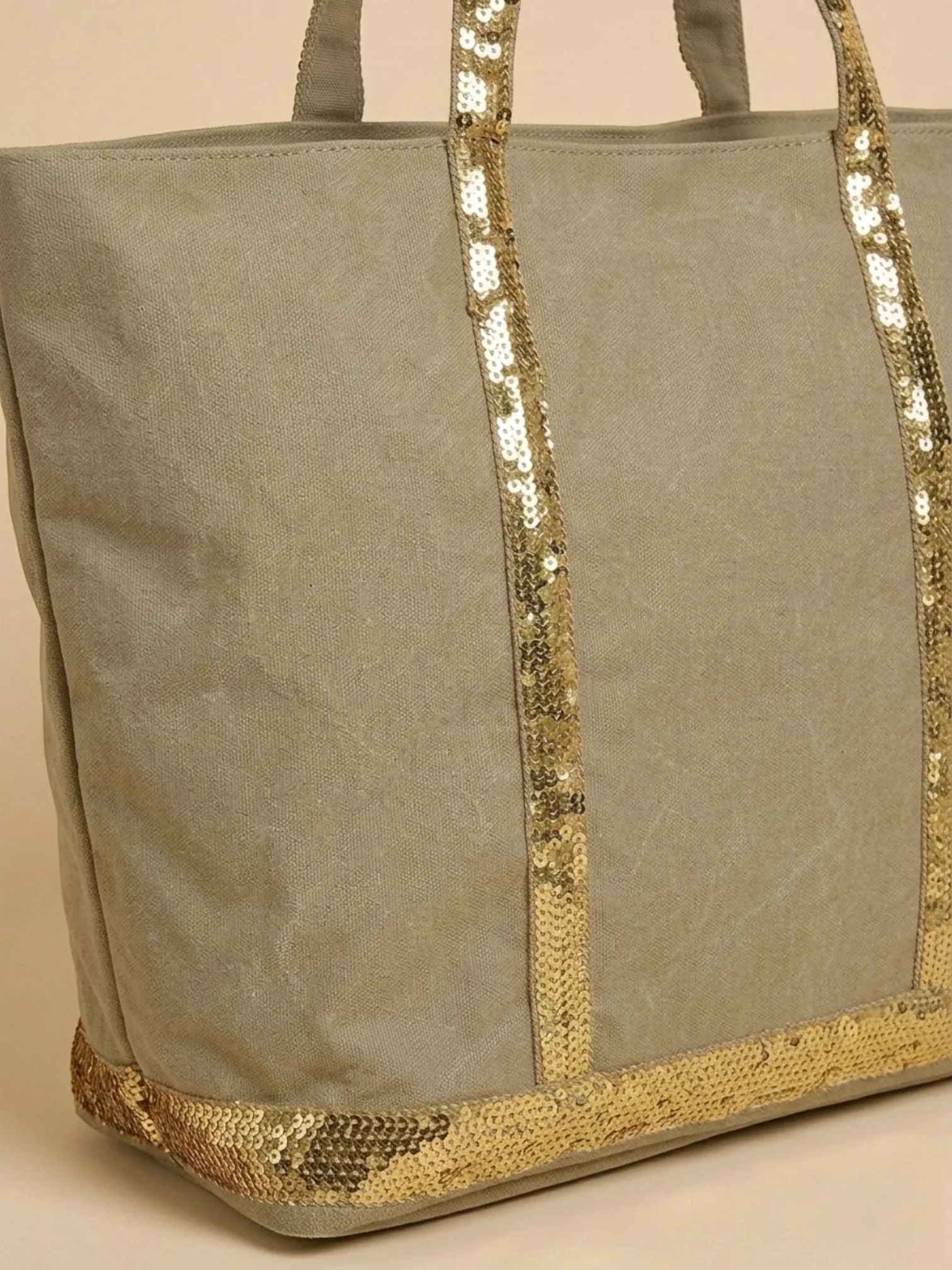 Sac Cabas Paillette Doré