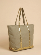 Sac Cabas Paillette Doré