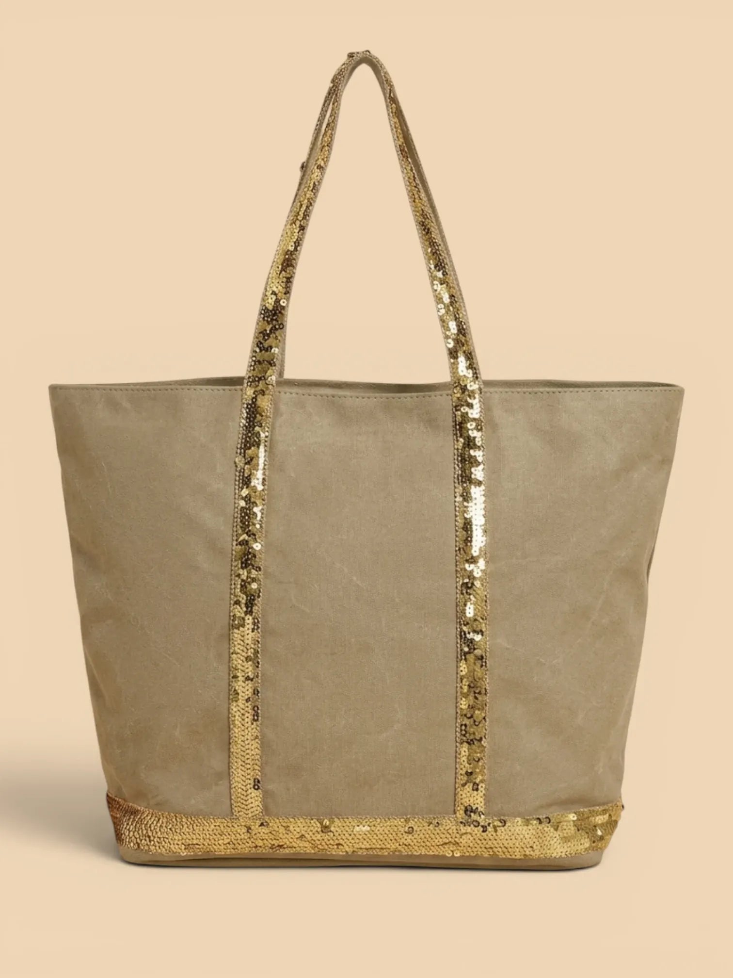 Sac Cabas Paillette Doré