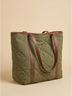 Sac Cabas Surpiqué Losange Vert