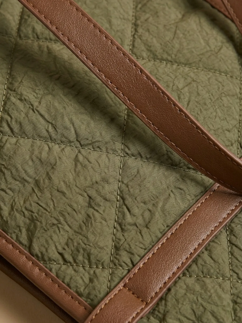 Sac Cabas Surpiqué Losange Vert