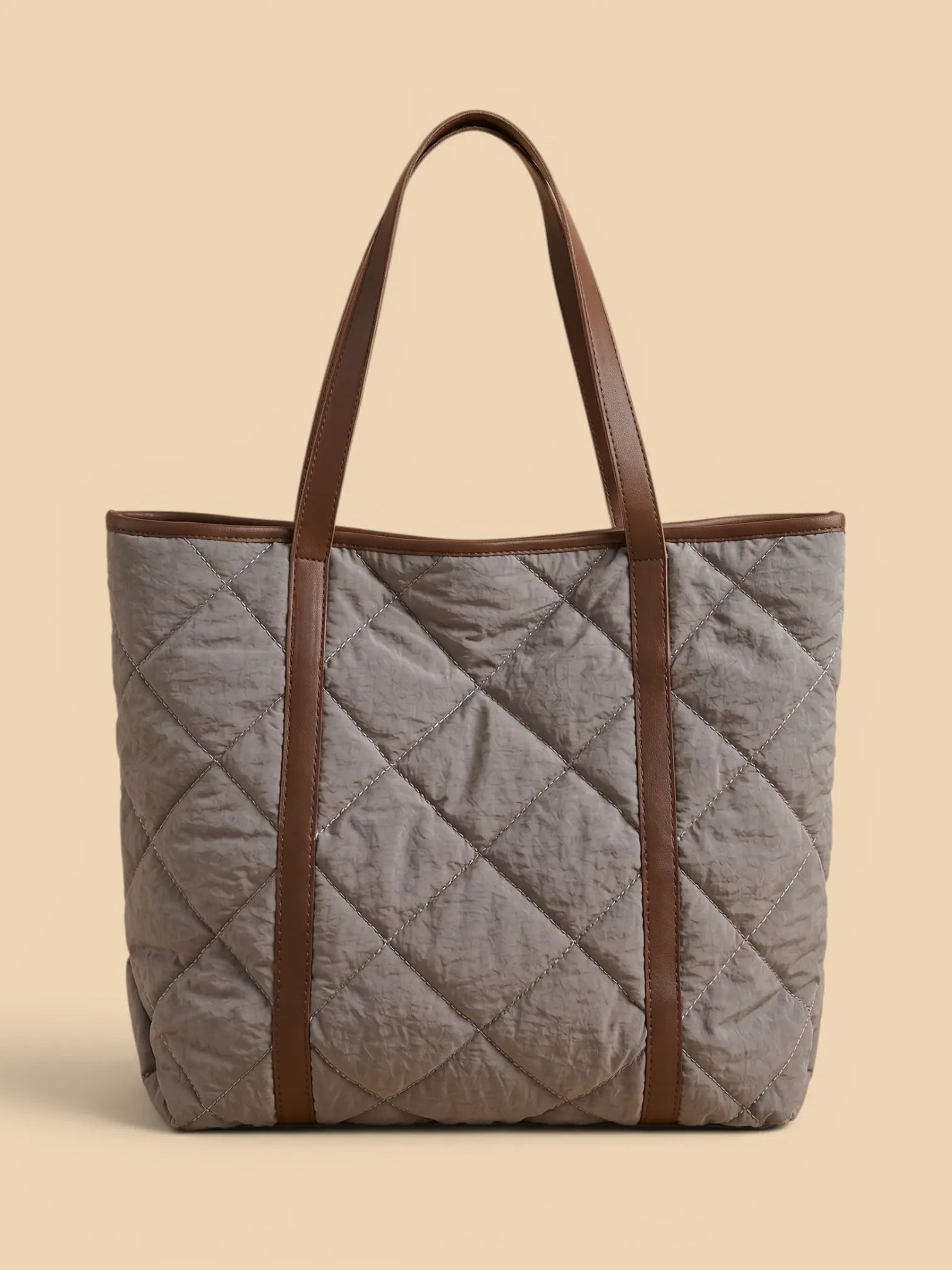 Sac Cabas Surpiqué Losange Gris