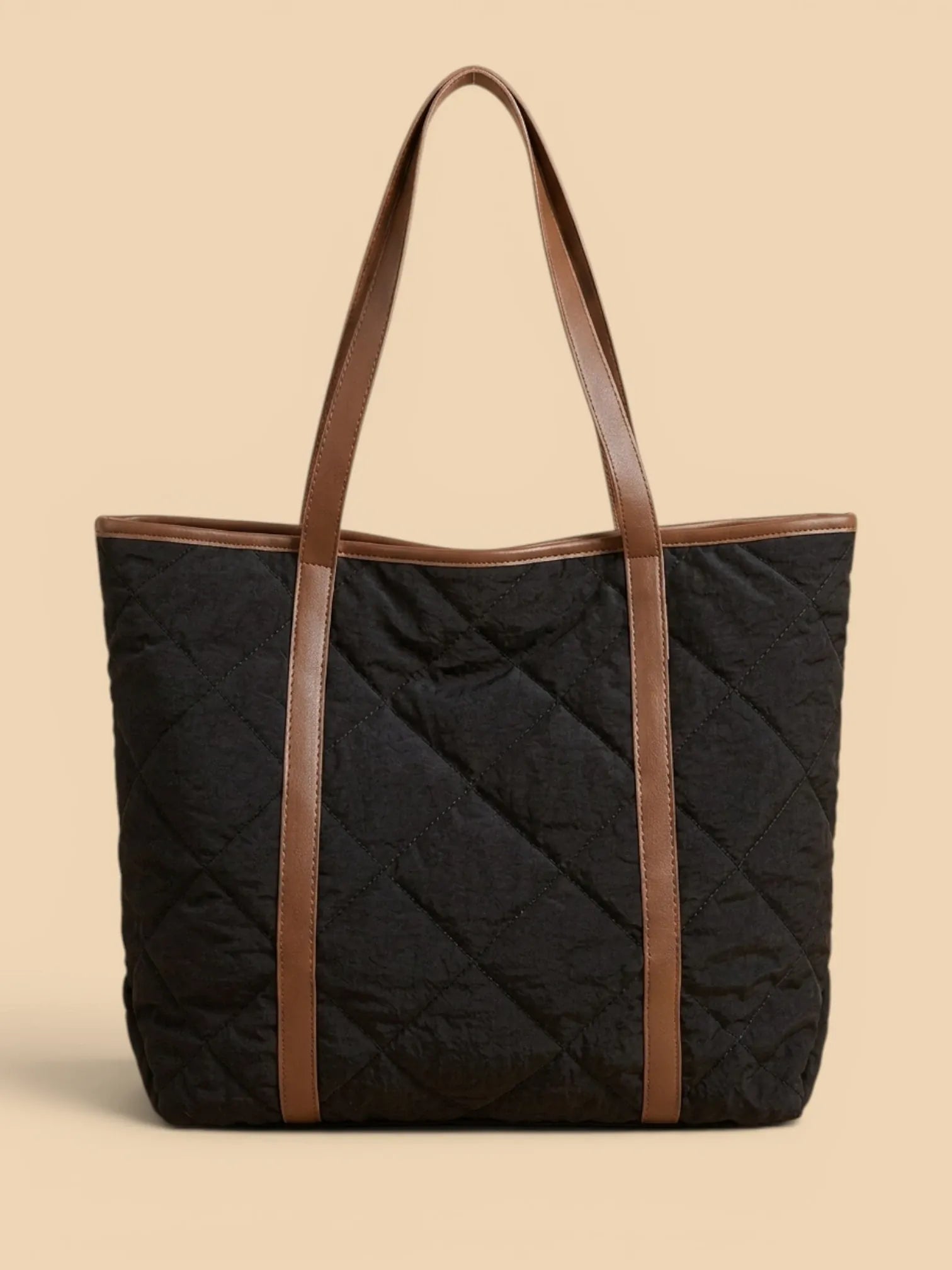 Sac Cabas Surpiqué Losange Noir