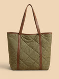 Sac Cabas Surpiqué Losange Vert