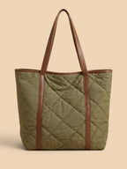 Sac Cabas Surpiqué Losange Vert
