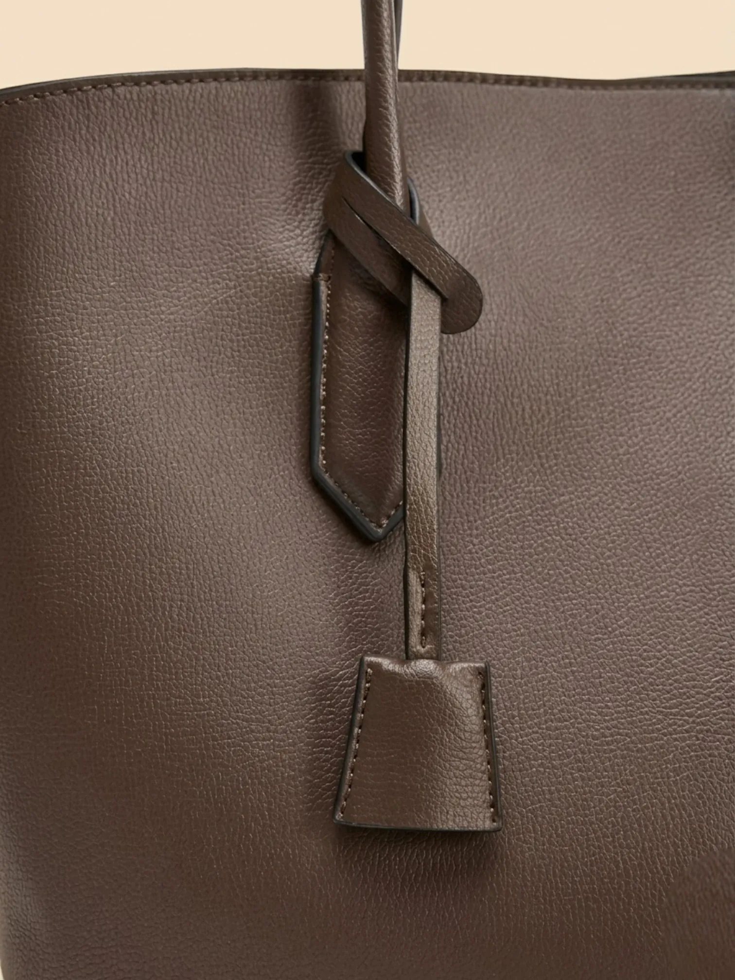 Sac Cabas Taupe Marron