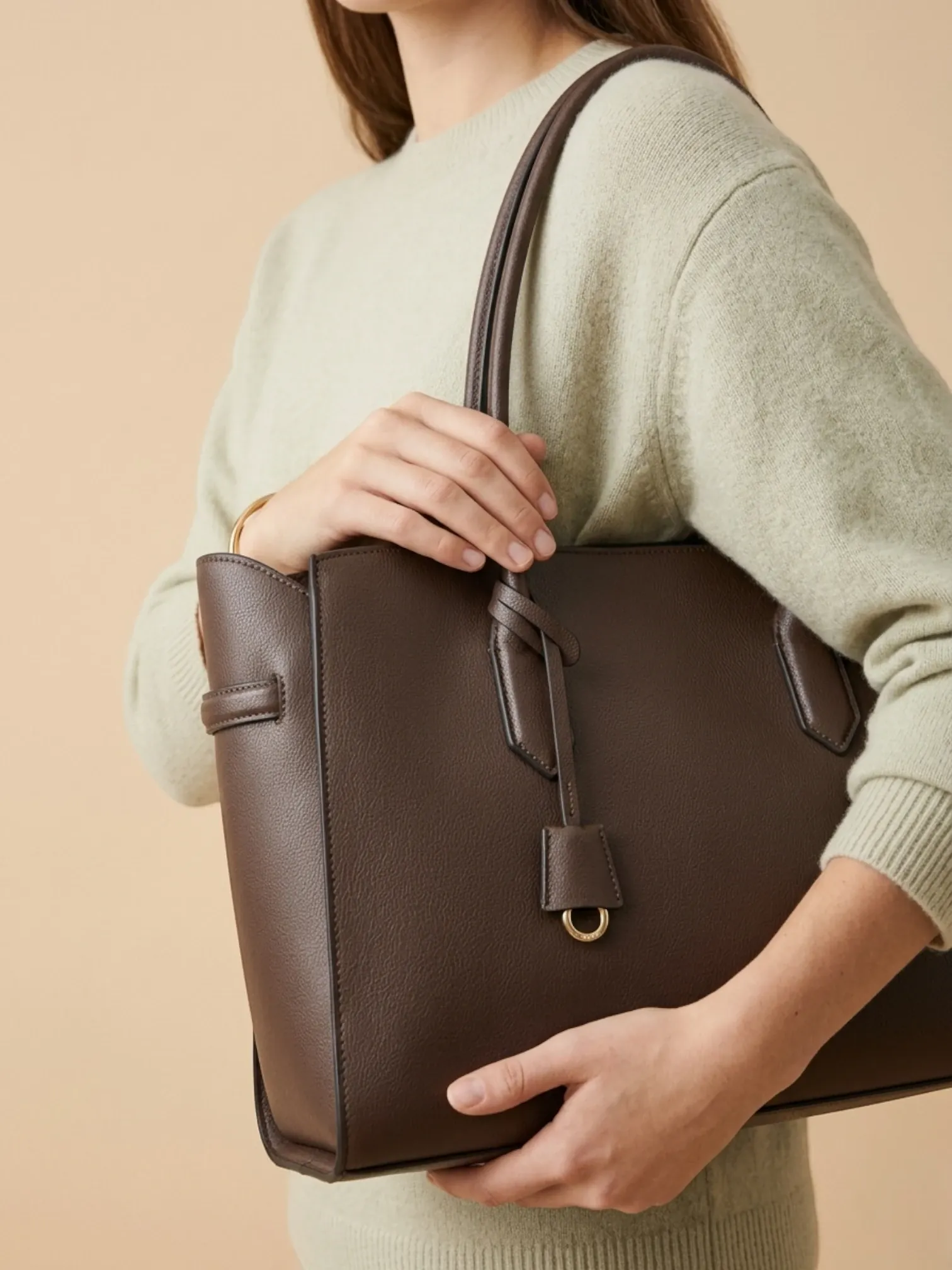 Sac Cabas Taupe Marron